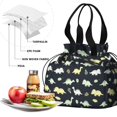 thumbnail image 4 of DarkBlue Cartoon Dinosaurs Leaves Pattern Drawstring Lunch Bag Women - Drawstring Lunch Bag Insulated for Work Office - Stain-Resistant Large Lunchbags for Women with Multi-Pockets, 4 of 6