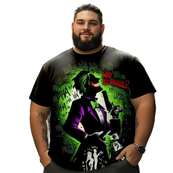 Men T Shirt for Big & Tall Man Graphic Short Sleeve Plus Size Oversized Tee Tshirts 7XLT 3DTS10075