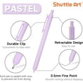 thumbnail image 4 of (2 pack) Retractable Pastel Gel Ink Pens, Shuttle Art 11 Pack Black Ink Pens, Cute Pens 0.5mm Fine Point for Writing Journaling Taking Notes, 4 of 10