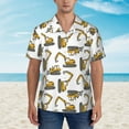 thumbnail image 4 of Balery Funny Excavator Print Men's Hawaiian Shirts Short Sleeve Beach Shirt Relaxed Fit Vacation Button Down Shirts-3X-Large, 4 of 9