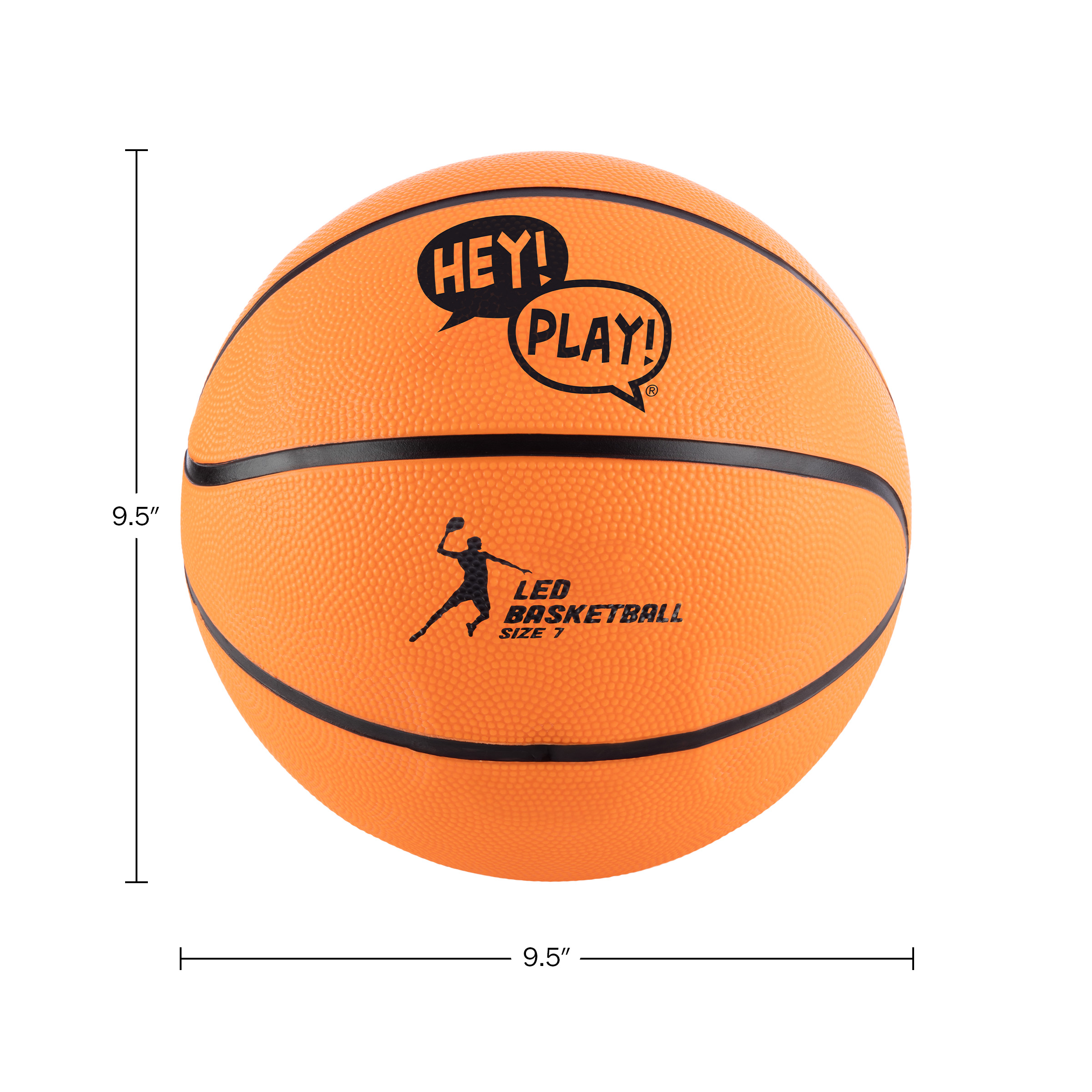 Hey Play Indoor/Outdoor Light Up Basketball - LED Glow In The Dark Basketball Official Size 7 for Kids Ages 8 and Up
