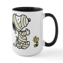 CafePress - Snoopy And Woodstock Mummies 20 Oz Ceramic Mega - 15 oz Ceramic Large White Novelty Mug