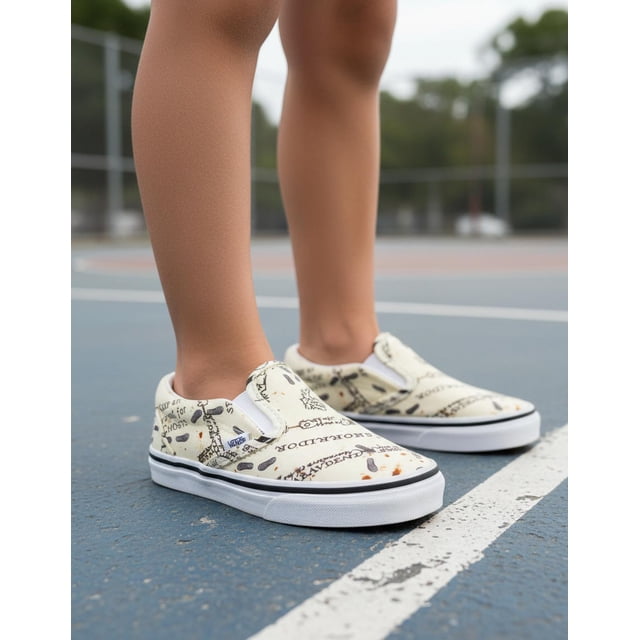 Tenis Vans Niños Infantil Slip On Mapa Harry Potter Beige Casual beige 21 MX