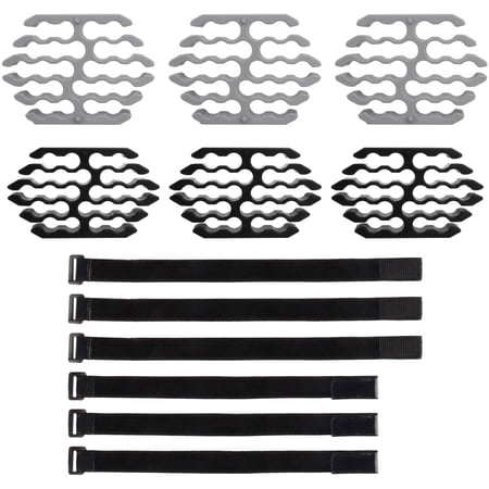 Cable Organizing Kit, 6 Network Cable Management Tools and 6 Fasteners, Network Organizer Cable Bundler Comb Kit Makes