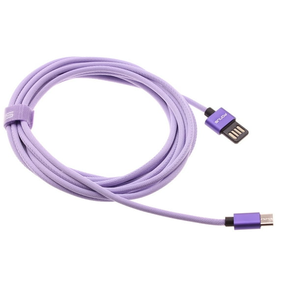 Purple 10ft Long USB-C Cable for Jitterbug Smart3 Phone - Extra Long Fast Charger Power Cord Type-C Sync N6K Compatible With Lively Jitterbug Smart 3 Model