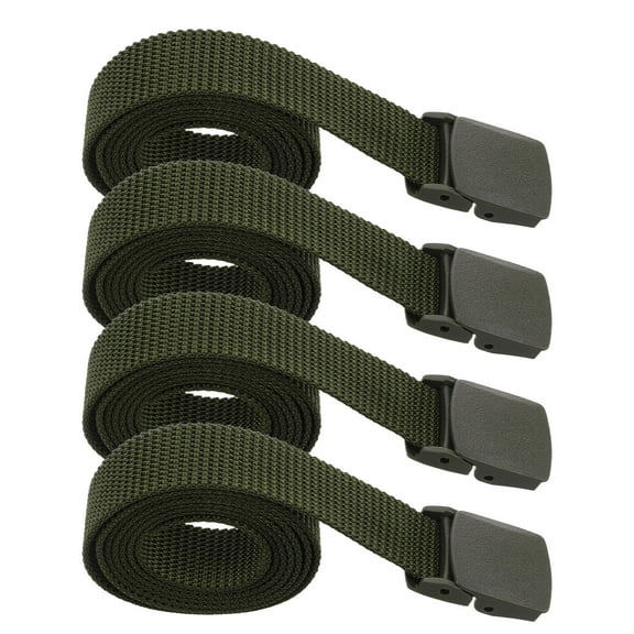 MLINS 4pcs Web Belt Men Outdoor Adventure Belt Nylon Webbing Belt For Camping No-Hole Design Adjustable Waistband Hiking Gears