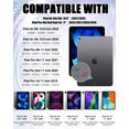 thumbnail image 2 of KOMI iPad Air 4th/5th Gen Case 10.9" 2022/2020, Pro 11" 4th Gen Case 2022, Rugged Silicone Cover w/Screen Protector, 360 Rotating Kickstand, Pencil Holder, Handle Grip, Shoulder Strap, Navy Blue, 2 of 7
