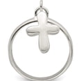 thumbnail image 2 of Sterling Silver Solid Cross Dangle Ring (Size 6) Made In India qr963-6, 2 of 5