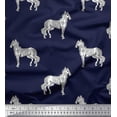 thumbnail image 1 of Soimoi Polyester Crepe Fabric Horse Block Print Fabric by The Yard 42 Inch Wide, 1 of 3