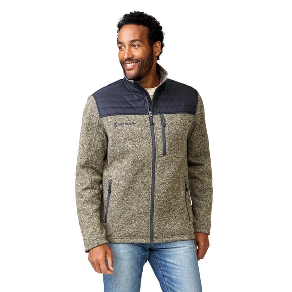 Free Country Men's Frore Knit Fleece Jacket Khaki Heather XL