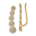thumbnail image 1 of 14k Yellow Gold Cubic Zirconia Cz Circles Ear Climber Earrings, 1 of 6