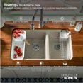 thumbnail image 4 of kohler k-8679-5ua3-96 riverby under-mount double-equal kitchen sink, 4 of 5