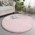 thumbnail image 4 of YAOMOBB Soft Polyester Rug Super Soft Luxury 120cm Round Fluffy Area Rug for Solid Color Bedroom Nursery Comfort, 4 of 7