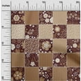 thumbnail image 2 of oneOone Cotton Poplin Brown Fabric Floral Dress Material Fabric Print Fabric By The Yard 56 Inch Wide, 2 of 4