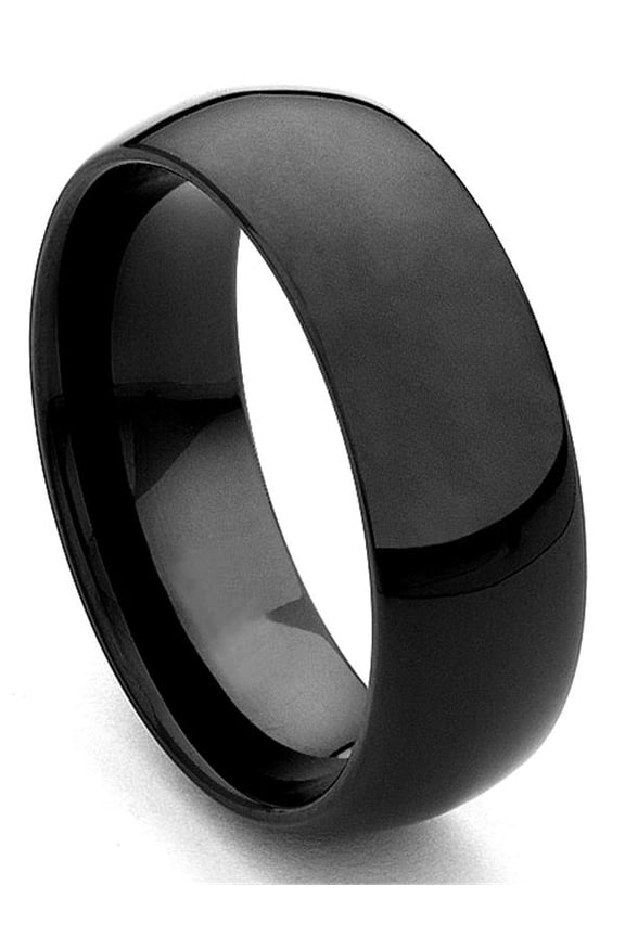 Black Tungsten Carbide Comfort Fit Mens Wedding Band Ring Sz 13.0