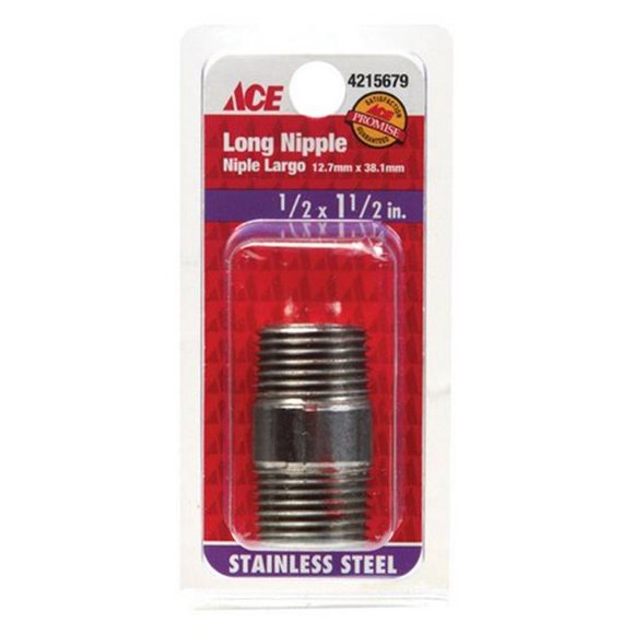 Smith-Cooper S8344NI004014CS 0.5 x 1.05 in. Stainless Nipple