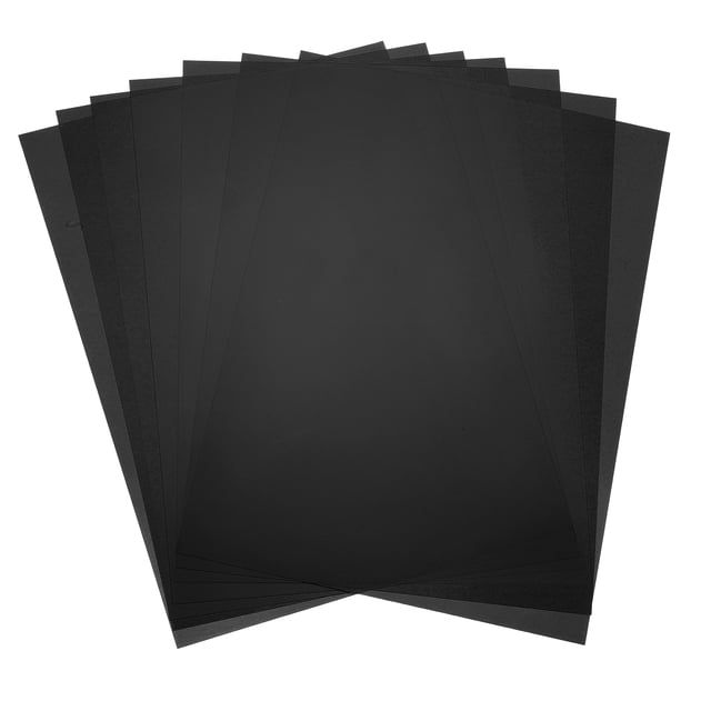 Uxcell 7 Pcs Hojas de Plástico de Color, Filtro de Gel de Corrección de Color de Película Ámbar Transparente A4 Impermeable 11.7 x 8.3" para Manualidades DIY, Iluminación LED, Fotografía (Negro)