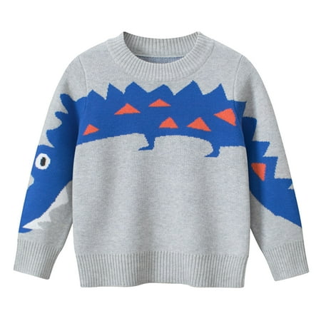

Toddler Boys Sweatshirts Autumn WinterLong Sleeve Cartoon Dinosaur Casual Knitwear Tops Hoodie Pullover For Kids Clothes