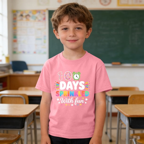 Blusas y camisas de manga corta con cuello redondo para niños y niñas, camisetas gráficas de manga corta, blusas con estampados bonitos para la temporada escolar.