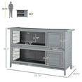 thumbnail image 3 of Noaman PawHut 54" 2-Story Large Rabbit Hutch Bunny Cage Wooden Pet House for Indoor/Outdoor, Gray with Lockable Doors, No Leak Tray & Waterproof Roof, 3 of 7