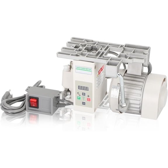 Servo Motor Sewing Machine, Industrial Sewing Machine Servo Motor, AC110V, 750W, 1HP, Speed 200 to 6000RPM, Brushless Servo Motor with Controller and Foot Switch, Run CW and CCW, Silent