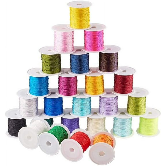 25 Colors 0.8mm Chinese Knotting Cord 250yards Nylon Beading String Knotting Cord Thread Cord