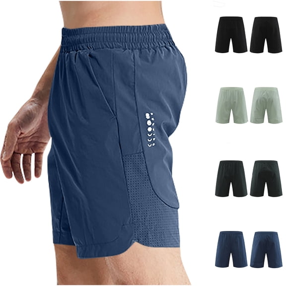 RYDCOT Mens Athletic Shorts Quick Dry 7 Inch Running Shorts Breathable Mesh Gym Workout Shorts with Pockets Gray