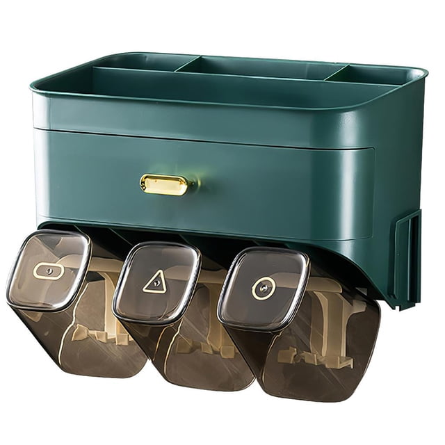 Yuarrent Soporte de almacenamiento para baño, estante para cepillos de que ahorra espacio, juego de soporte para cepillos de montado en Juegos de accesorios de baño Yuarrent HA022355-00