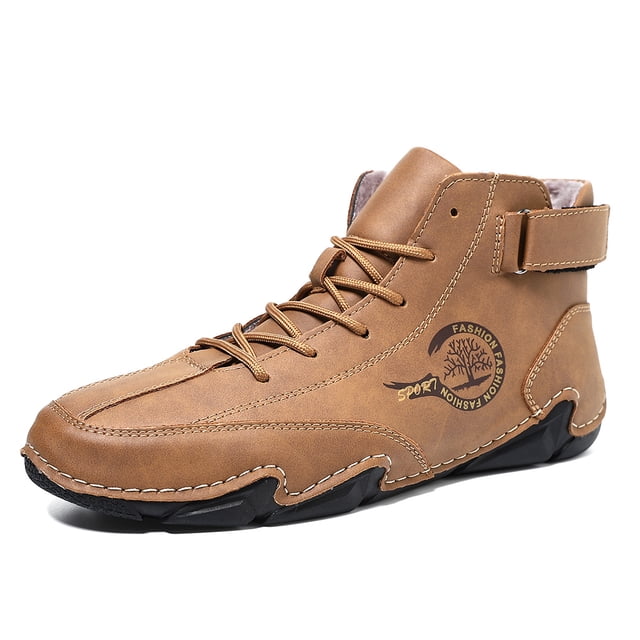 Botas Tobillo Las Altas Piel Cálida para Hombres Bordeado Conducir