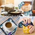 thumbnail image 4 of Butterflies and Leaves Pattern Kitchen Oven Mitt and Pot Holder Sets 4 Pcs for Baking, Cooking and Grilling, Heat Resistant Up To 392 °F, 4 of 7
