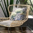 thumbnail image 3 of Amrita Sen Three Roses with Butterfly Indoor/Outdoor Pillow with Removable Cover in Green Gray Blue Black26x26, 3 of 5