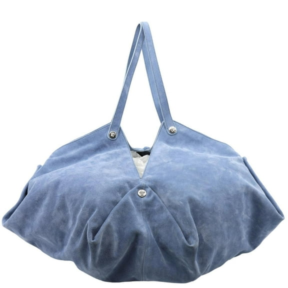 Pre-Owned Versace Protea Suede Shoulder Bag Blue