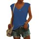 thumbnail image 2 of Camiseta básica de verano para mujer, holgada, con cuello en V y manga corta, sin mangas., 2 of 6