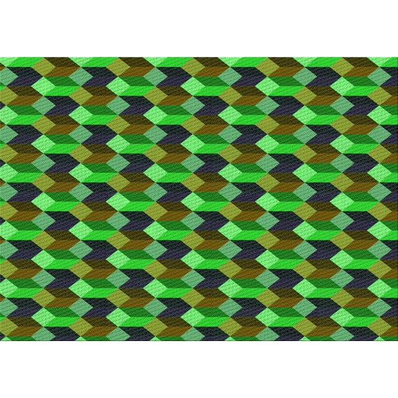 Ahgly Company Machine Washable Indoor Rectangle Transitional LimeGreen Area Rugs, 5' x 8'
