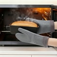 thumbnail image 5 of Unique Bargains Heat Resistant Soft Silicone Oven Mitts Set of 2 Dark Gray 13x7.5 Inch, 5 of 7