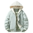 thumbnail image 2 of Ceisia Men's solid color warm hooded coat long sleeve outerwear Gift, 2 of 4