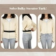 thumbnail image 3 of No Show Women Stretch Belt Invisible Elastic Web Strap Belt with Flat Buckle for Jeans Pants Dresses, 3 of 8