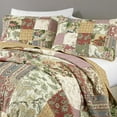 thumbnail image 3 of Chezmoi Collection Delaney 3-Piece Floral Patchwork Vintage Washed 100% Cotton Quilt Set, Queen, 3 of 9
