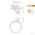thumbnail image 5 of ANGARA Japanese Akoya Cultured Pearl Olive Leaf Wrap Ring in 14K White Gold for Women | June Birthstone, Birthday, Anniversary, Jewelry Gift for Women | Pearl Ring, 5 of 8