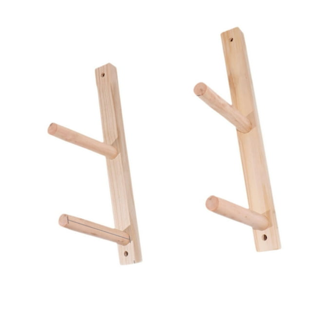Transemion 2 Pieces Wood Yoga Mat Storage Rack Organizer Yoga Mat Holder for Skateboard 3 Tier 2 Tier