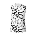 thumbnail image 6 of Lsque Hand Drawn Snake Print Men's Cotton Blend Sleeveless Muscle Shirts (S-3XL)- Moisture Wicking, Odor Protection, UPF 30+,Large, 6 of 8
