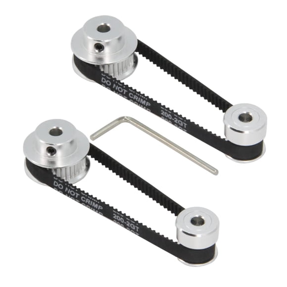 Zeberoxyz Juego de 2 poleas de sincronización de aluminio GT2 de 20 y 36 dientes con 2 piezas de longitud de 200 mm de ancho y correa de 6 mm (20-36T-5B-6)