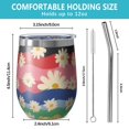 thumbnail image 5 of 12oz Stemless Wine Tumblers Pioneer Flower Vacuum Insulated Stainless Steel Travel Tumbler Cups Mug with Lid and Straw for Champaign,Cocktail,Beer with Cleaning Brush, 5 of 5