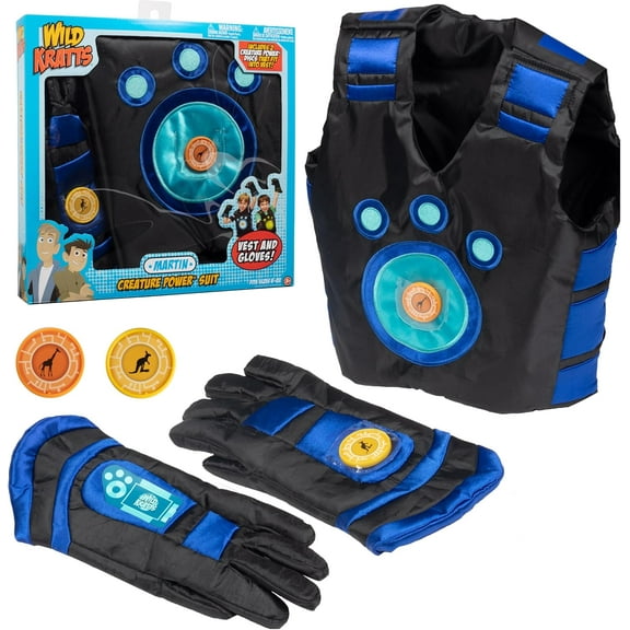 Wild Kratts Creature Power Suit Martin (Large 6-8X) Includes Vest, Gloves & 2 Power Discs for Halloween Costume, Pretend Play & Dress Up -Officially Licensed Toys for Children- Gift for Kids Boy Girl