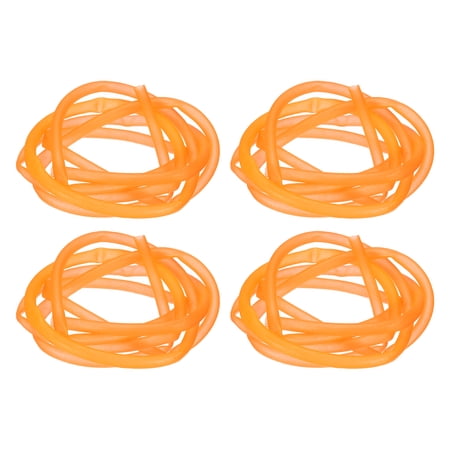 Uxcell Glow Tube Fishing Deep Sea Silicone Luminous Tube Soft Fishing Angling Glow Tubing Tool Attract Fish 0.2 OD x 3.28ft & 4Pcs & Orange-Fit For(Night Fishing/Deep Drop Rigs)