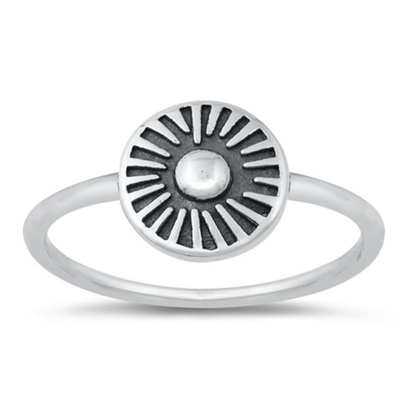 Aztec Sun Oxidized Ring .925 Solid Sterling Silver Band Jewelry Female Male Unisex Size 10