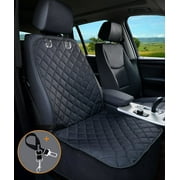 Bonve Pet Dog Front Seat Cover, Waterproof  with One Dog Safety Belt Universal Size for Cars, Trucks and SUV, Black
