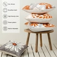 thumbnail image 3 of Orange Decorative Throw Pillow Covers 18x18 Set of 4, Burnt Orange and Gray Modern Daisy Floral Pillows Linen Pillow Covers for Couch Sofa Living Room, 3 of 6