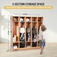 thumbnail image 3 of EDTara 5-Section Toy Storage Bookcase, Rolling Organizer With 10 Cubbies, 5 Hooks, and Two Storage Boxes, 3 of 6