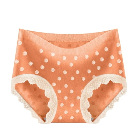 

Plus Size Ladies Panties Polka Dot Lace Pure Cotton Seamless Seamless Panties Women s Briefs Mid Waist